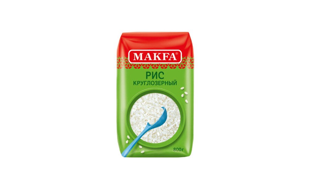 Крупа рисовая Makfa круглозерный шлифованный 800 г