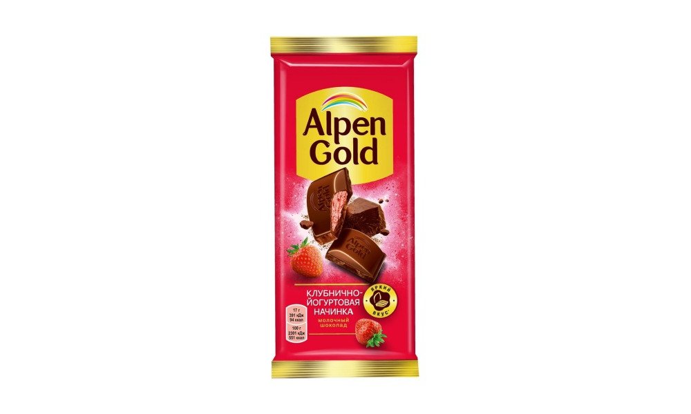 Шоколад Alpen Gold клубнично-йогуртовый 85 г
