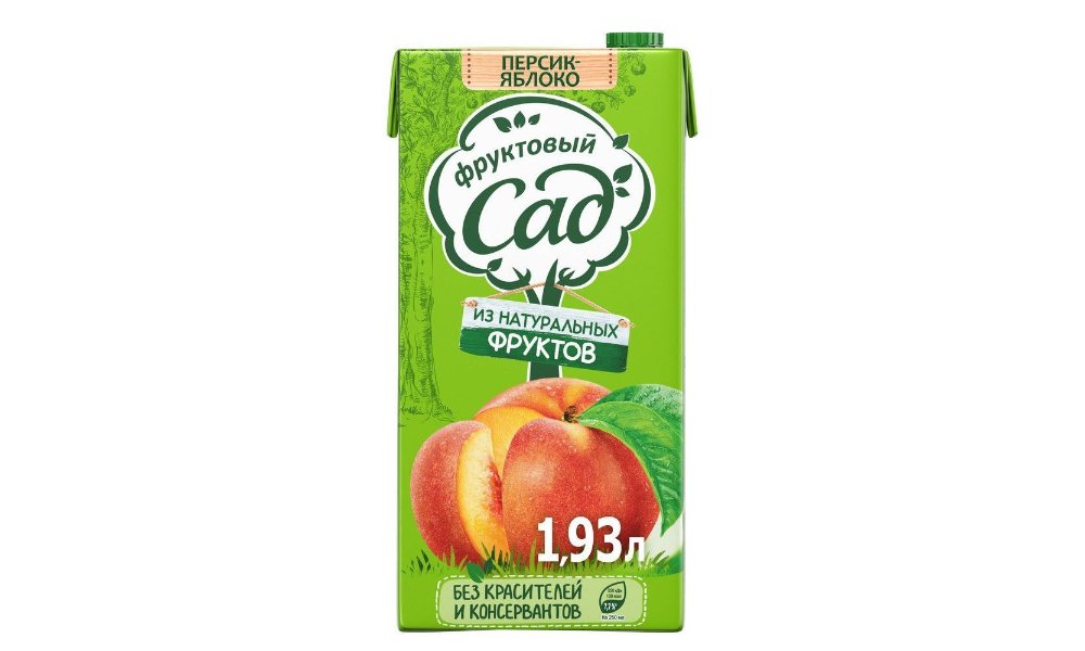 Сок Фруктовый Сад персиково-яблочный 1,93 л