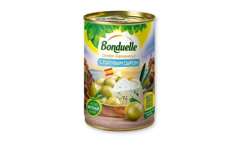 Оливки Bonduelle мансанилья с сыром 314 мл