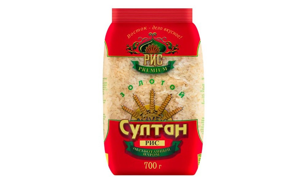 Крупа Султан рис обработанный паром золотой, 700 г