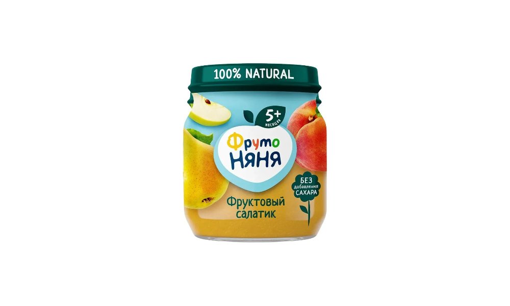 Пюре Фрутоняня фруктовый салатик 100 г стеклянная банка