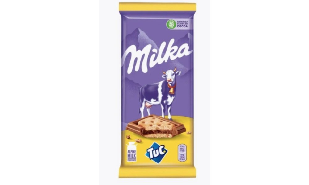 Шоколад Milka мол с соленым крекером tuc 87г