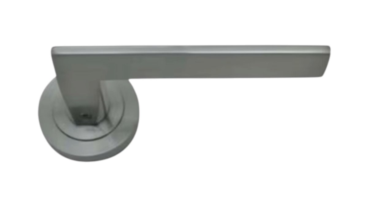 ידית לדלת דקורטיבית לדלת פנים HRM501 Herman | רוזטה בניין ניקל מוברש 🚪✨ | טמבוריה בשפירא