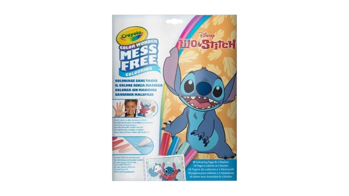 Malebog m. 4 tuscher Lilo & Stitch, Crayola 1 stk.