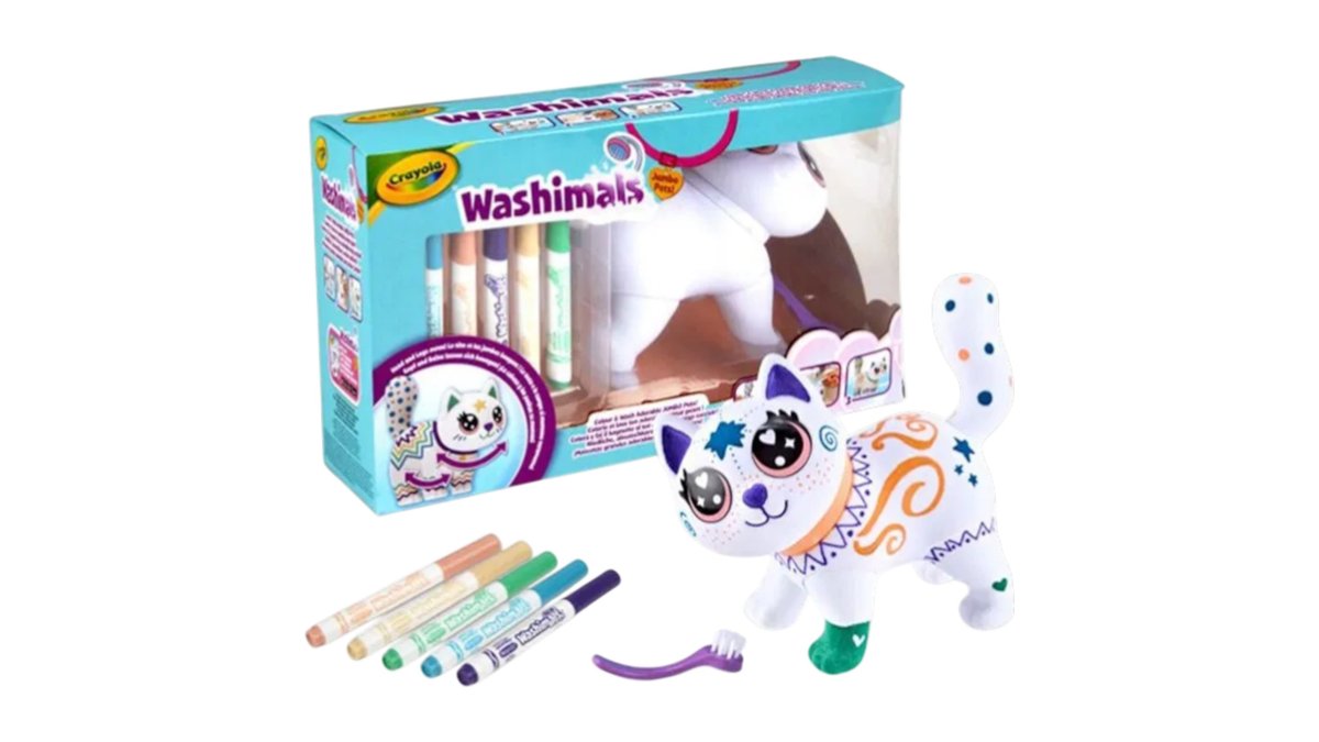 Washimals-kæledyr m. børste & tuscher, Crayola 1 stk.