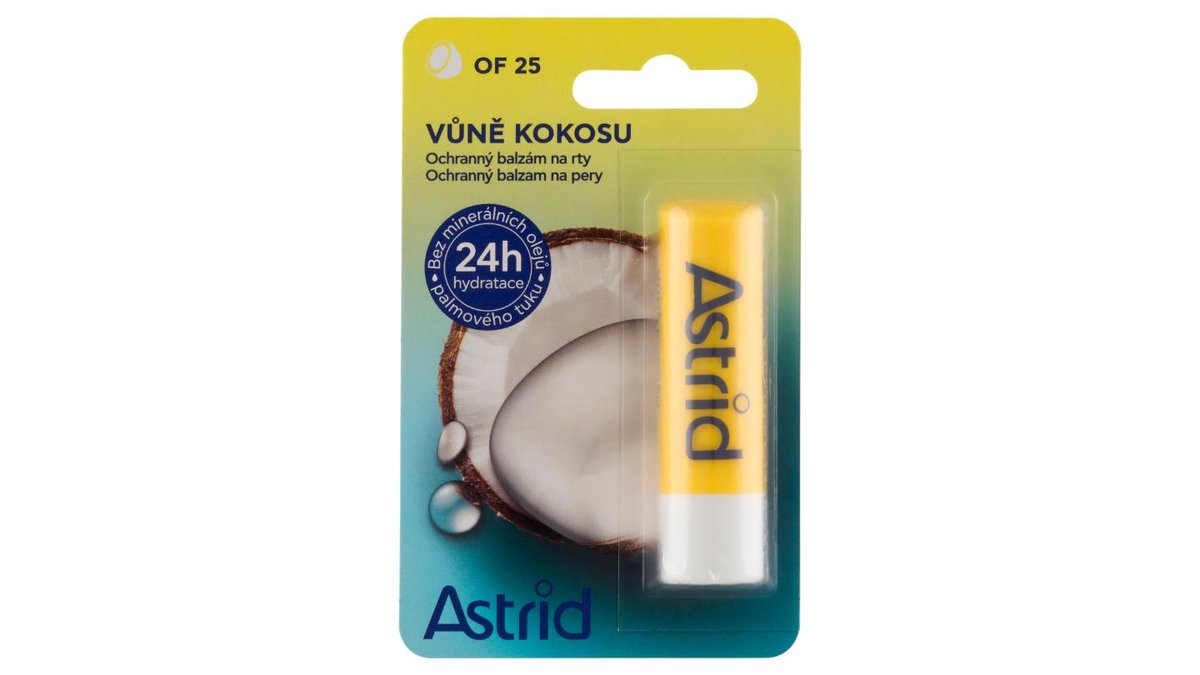 Astrid Ochranný balzám na rty s OF 25 vůně kokosu 4,8g