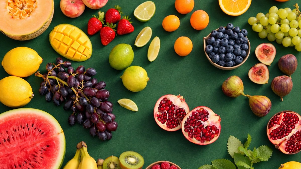 Seleção colorida de frutas frescas