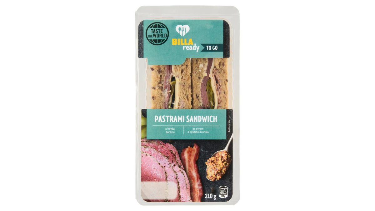 BILLA Ready Pastrami Sandwich 210g