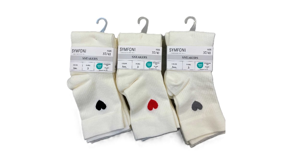 Sym short socks 3 pk 37-41 3 stk.