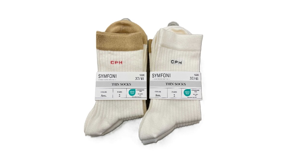 Sym thin socks 37-41 2pk 2 stk.