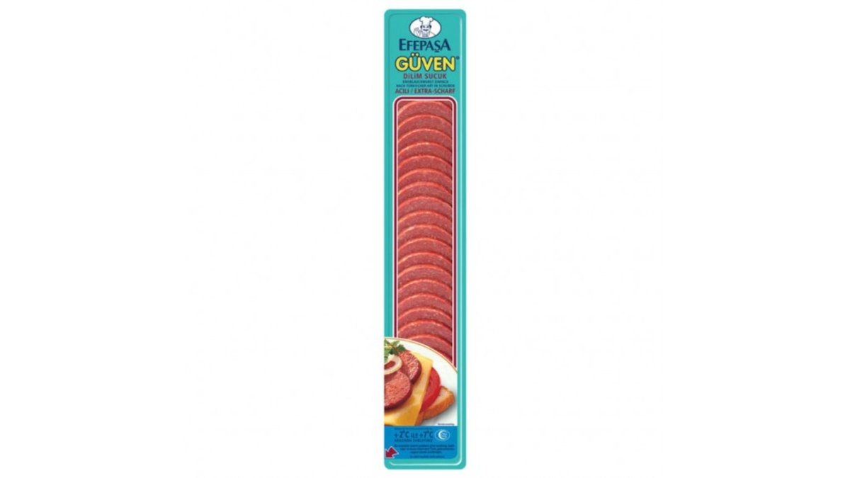 Hvidløgspølse i skiver, Sucuk 200 g