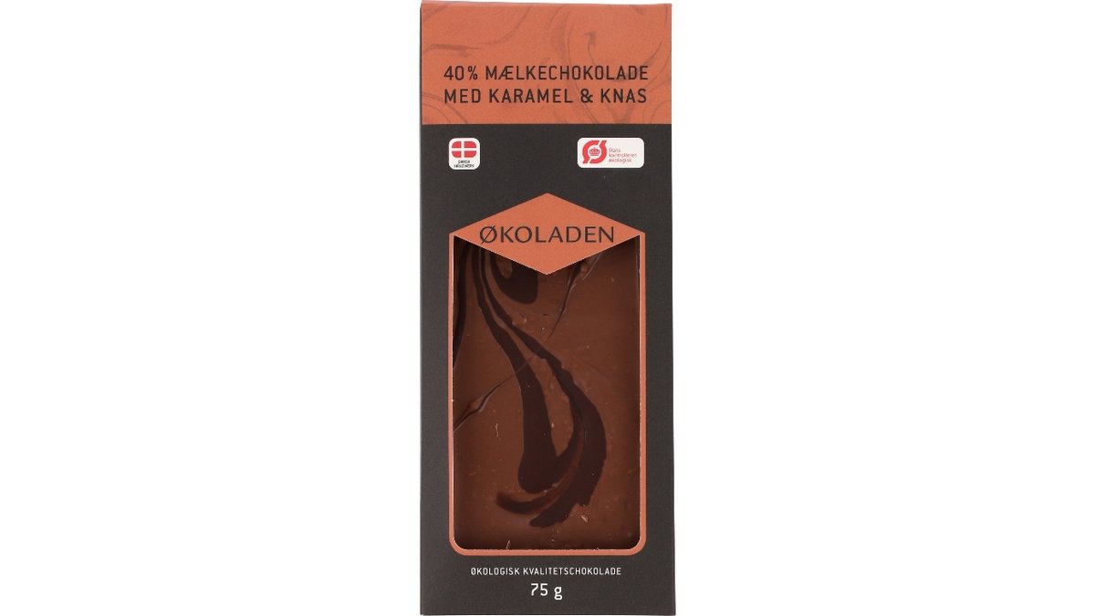 Mælke chokolade m/karamel øko 75 g