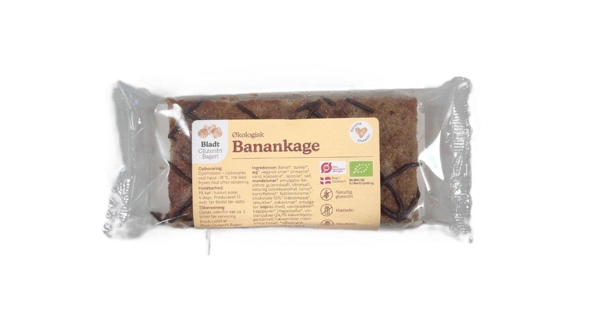Glutenfri banankage 185 g øko 185 g