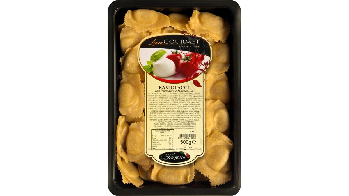 Raviolacci tomat og mozzarella 500 g