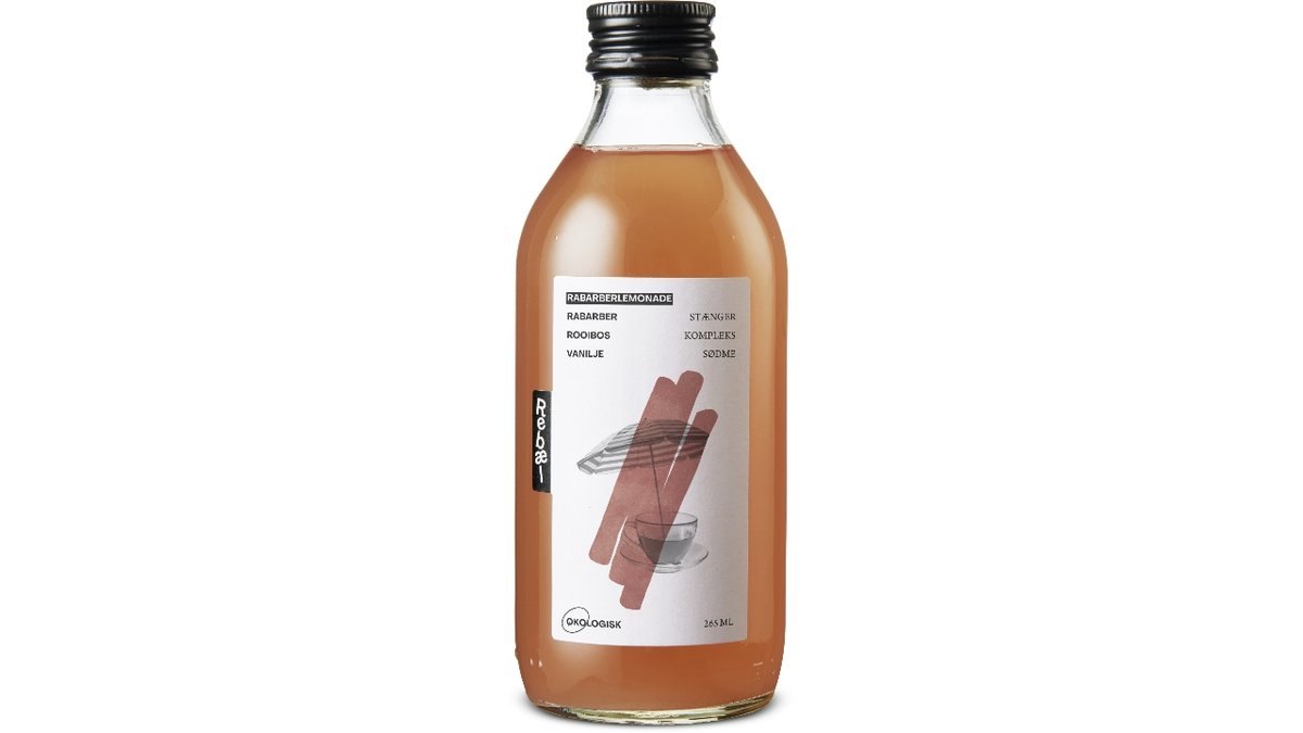 Rabarberlemonade m. vanilje & rose øko. Rebæl 265 ml