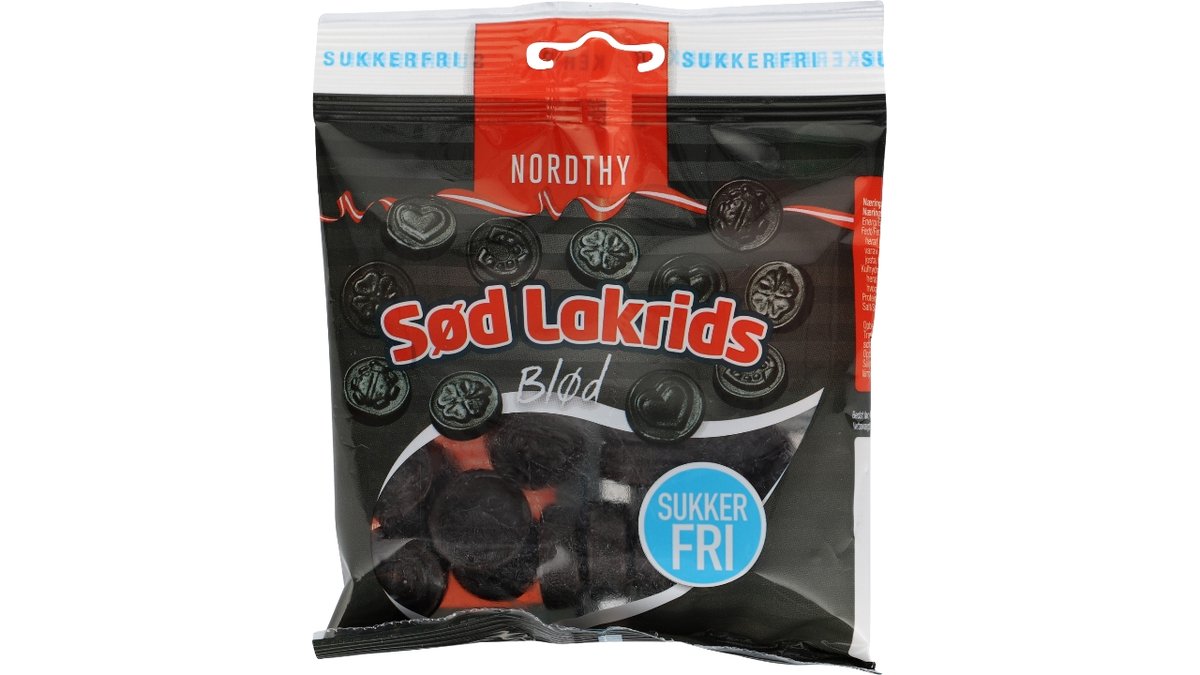 Nordthy sød lakrids sukkerfri 75 g