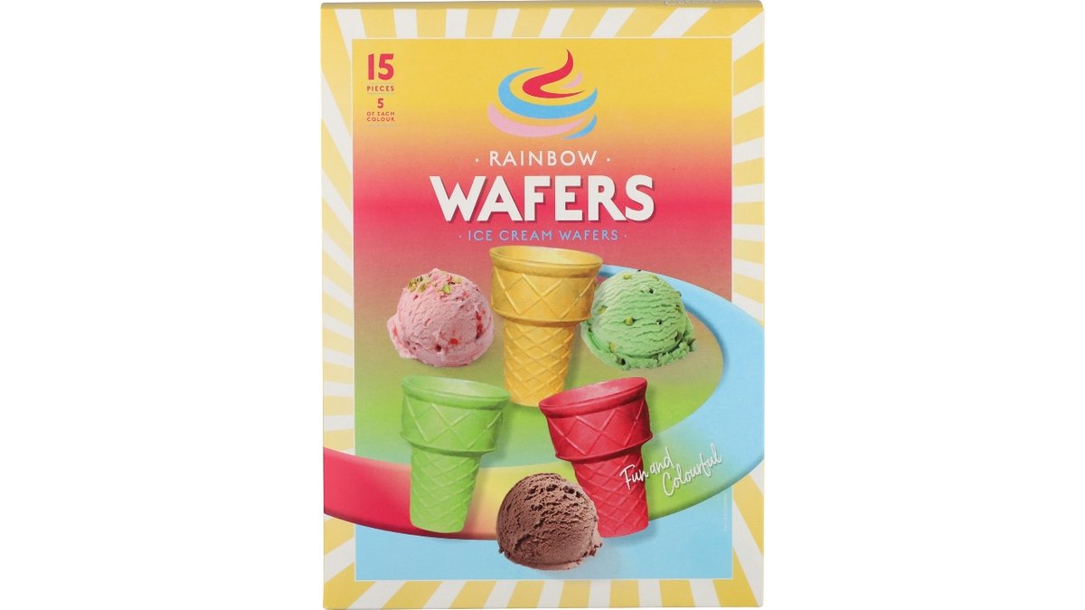 Rainbow wafers m/15 stk 15 stk.