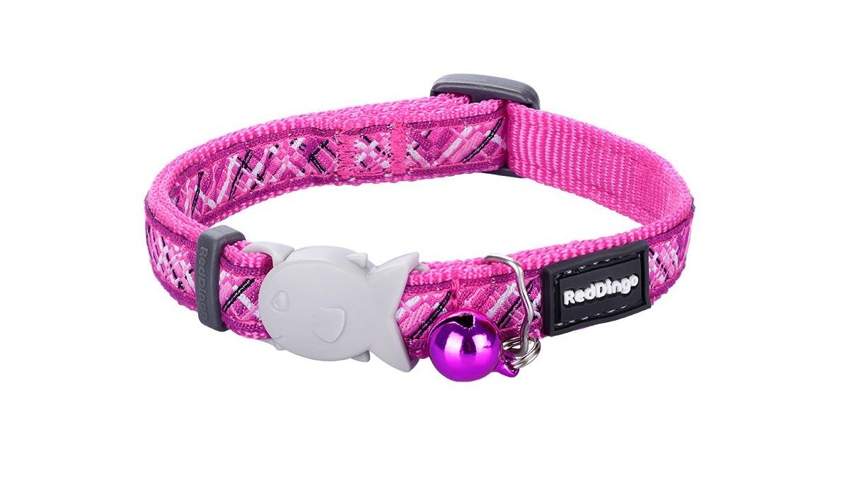Red Dingo Cat Collar Flanno Hot Pink 20-32 Cm
