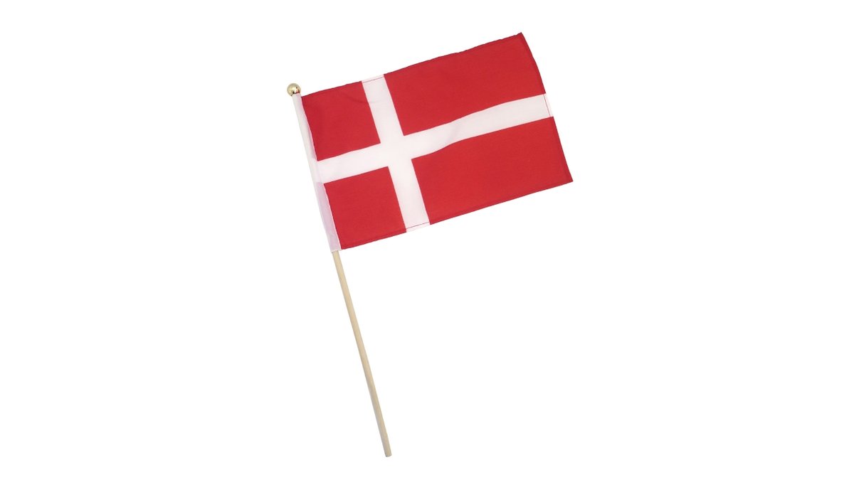 Stof Flag Med Træpind 55 Cm