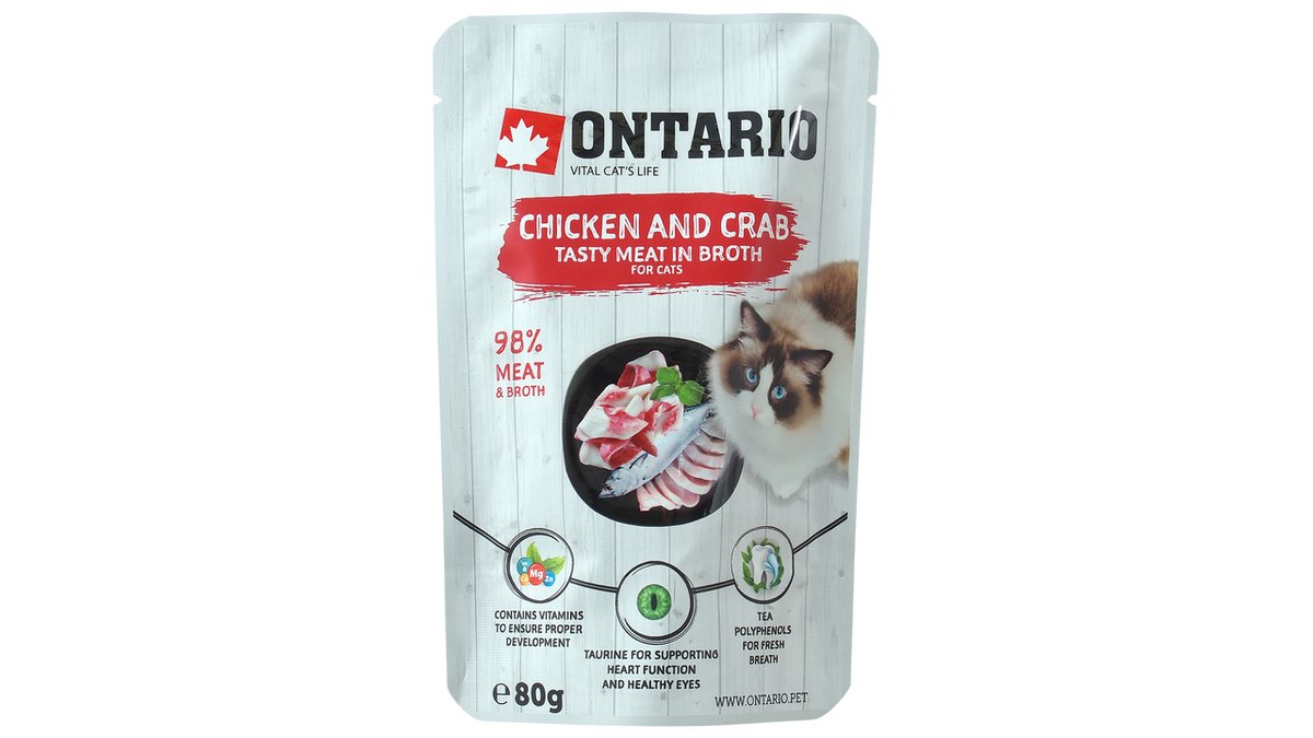 Ontario Kapsička Kuřecí a krab ve vývaru 80 g