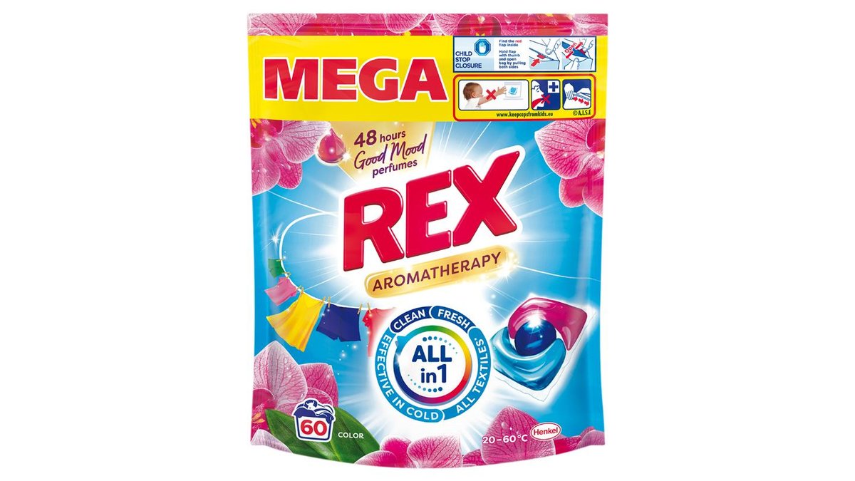 REX Aromatherapy Color přípravek pro praní prádla 60 praní 60 x 12g (720g)
