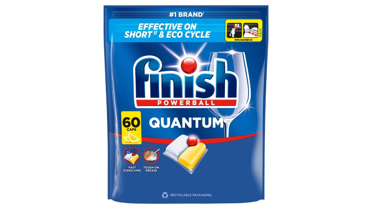 Finish Powerball Quantum Lemon kapsle do myčky nádobí 60 ks 624g