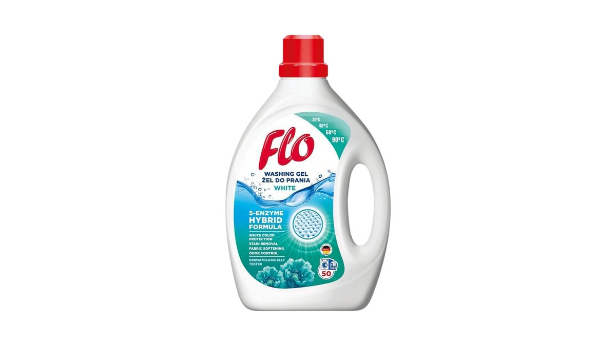 Гель для стирки Flo Hybrid formula white д/бел белья 2000 мл