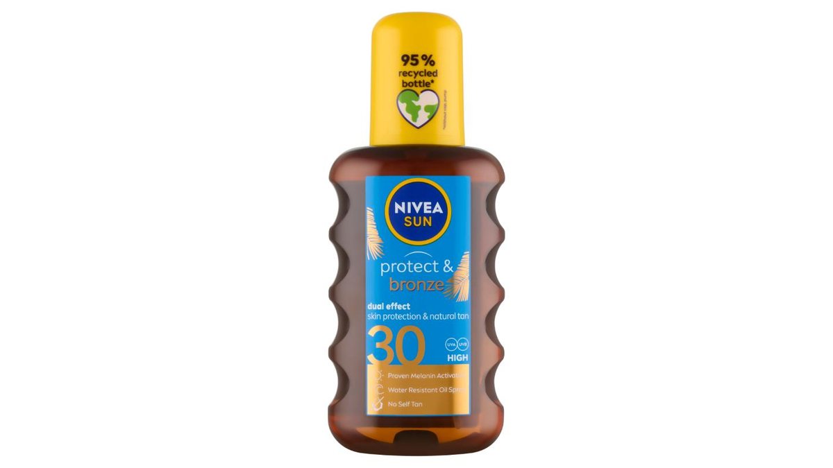 Nivea Sun Protect & Bronze olej na opalování ve spreji podporující zhnědnutí OF 30 200ml