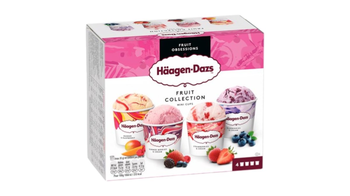 Häagen-Dazs Fruit collection, 4 x 95 ml