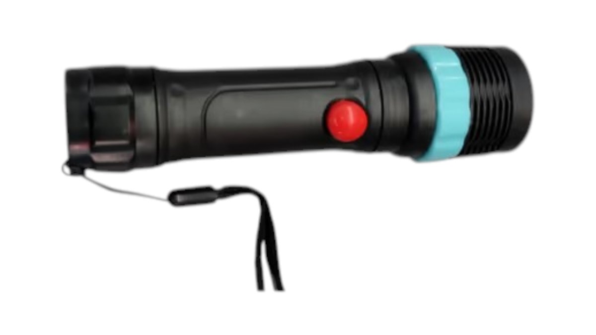פנס יד טקטי 20 ס"מ | מוגן מים (Waterproof) | פועל על סוללות AAA | עוצמתי ועמיד 🔦