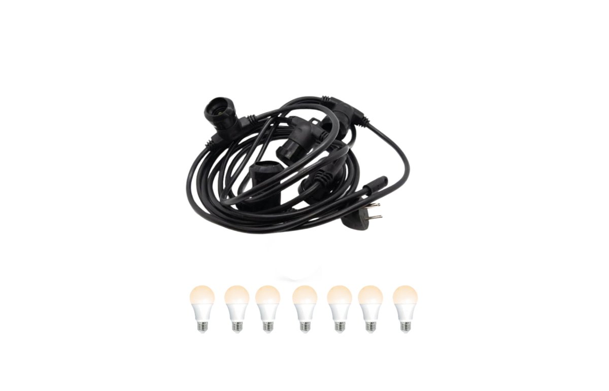 סט גרילנדה מקצועי 15 מטר + 15 נורות LED ✨💡 | הגנה מלאה ממים IP65 | אור חם ויוקרתי | טמבוריה  בשפירא