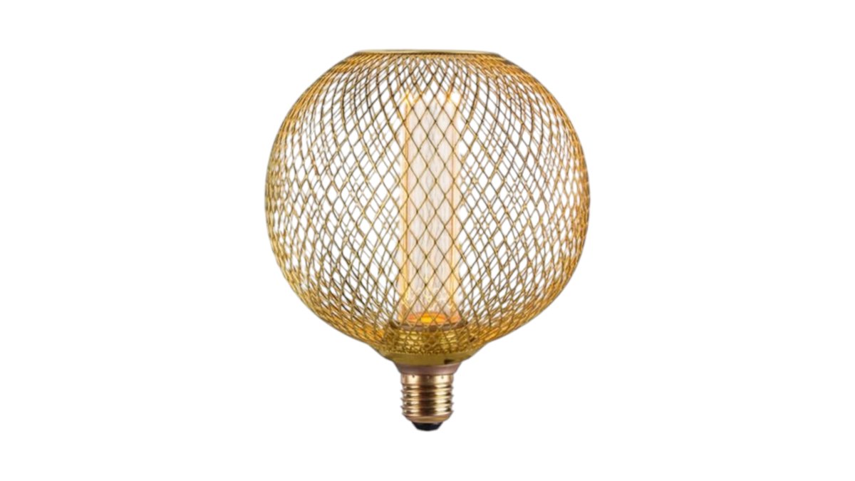 נורת וינטג' מעוצבת TIFFANY GOLD | גימור זהב וזכוכית פריזמטית | 4W אור חם (אווירה) | E27