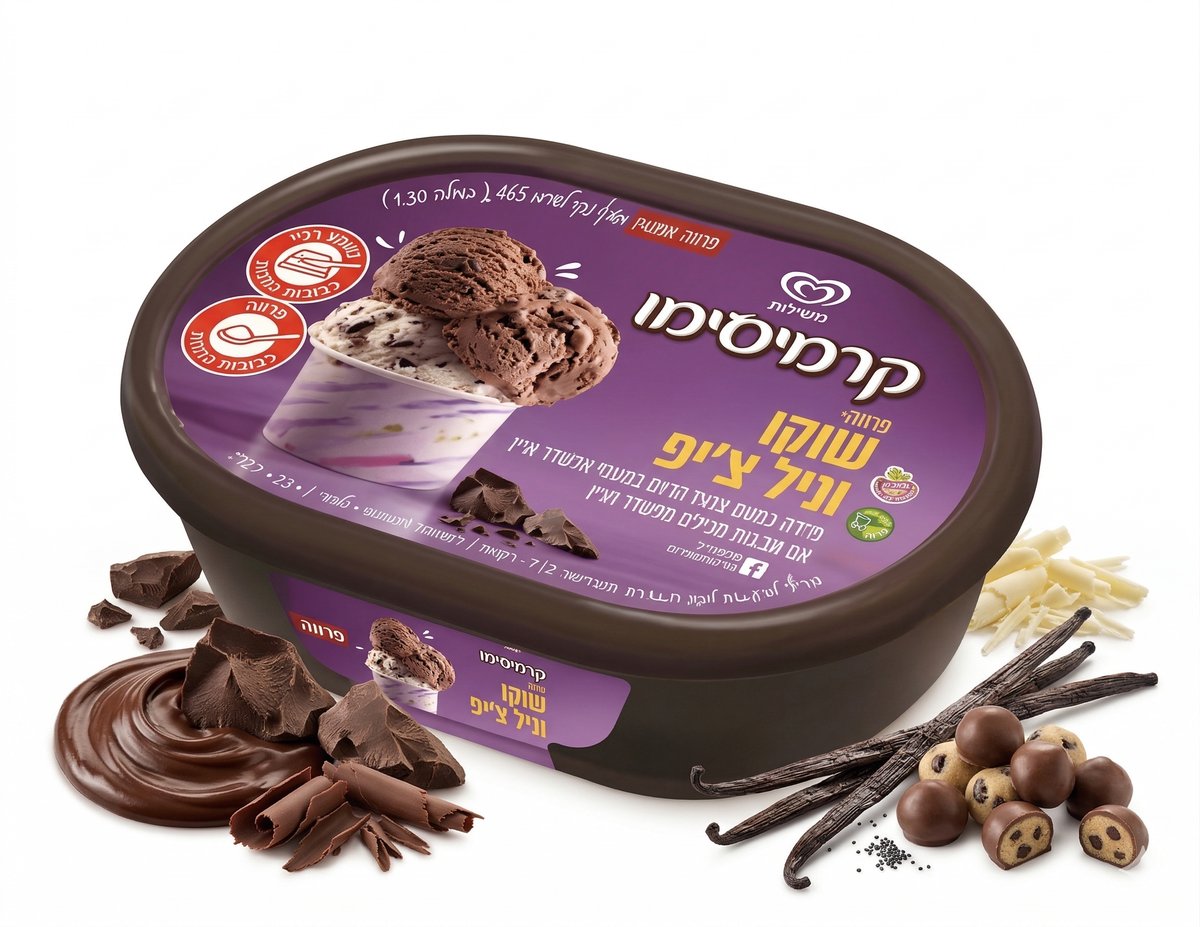 שטראוס גלידה משפחתית |  שוקו וניל צ'יפ