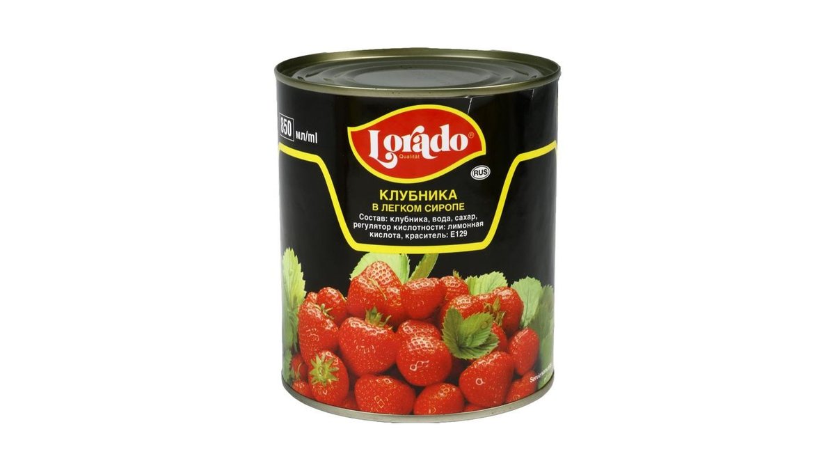 Клубника Lorado в легком сиропе 850 мл