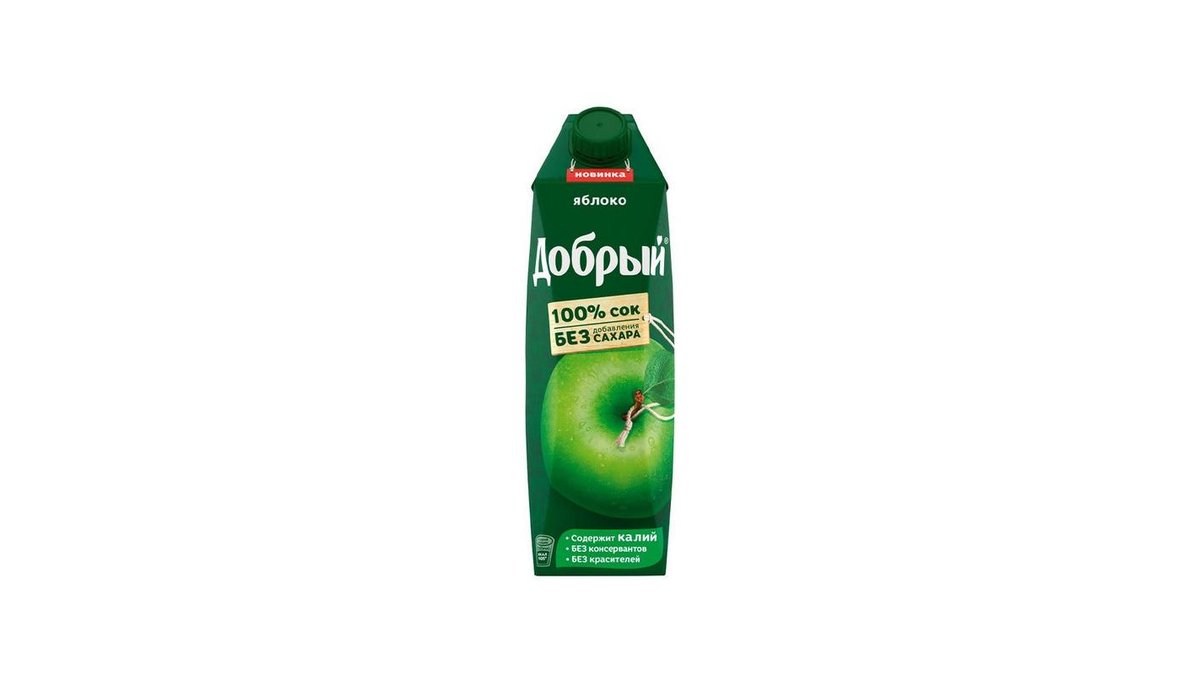 Сок Добрый яблочный осветленный 1 л