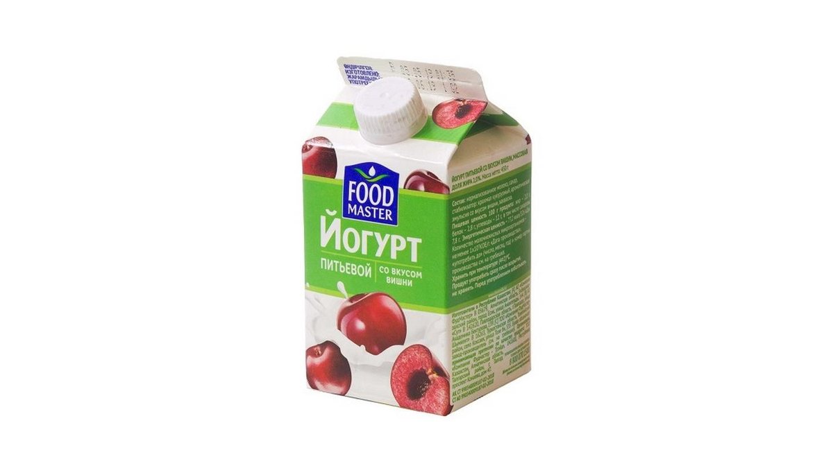 Йогурт питьевой FoodMaster вишня 2% 450 мл