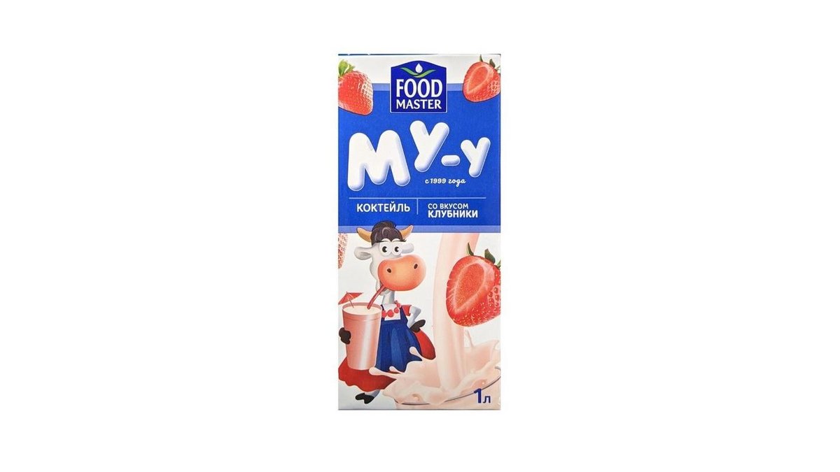 Коктейль Food Master со вкусом клубники 2% 1 л