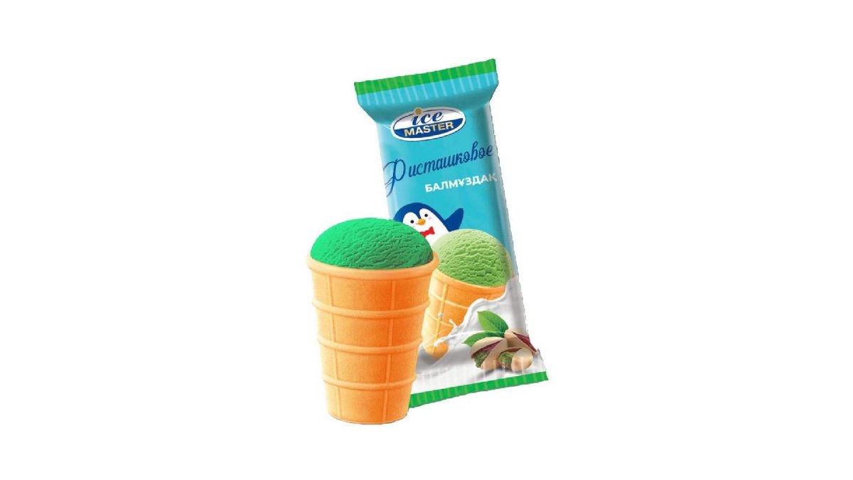 Мороженое сливочное со вкусом фисташки в вафельном стакане 90 г