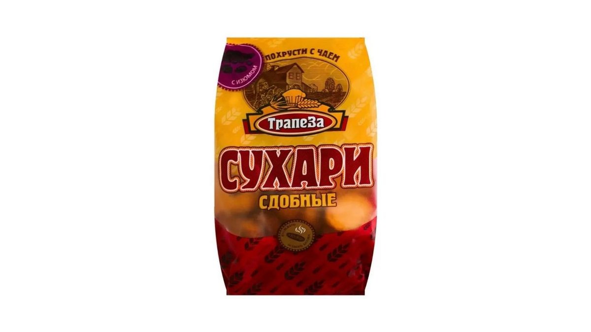Сухари Трапеза сдобные с изюмом 350 г