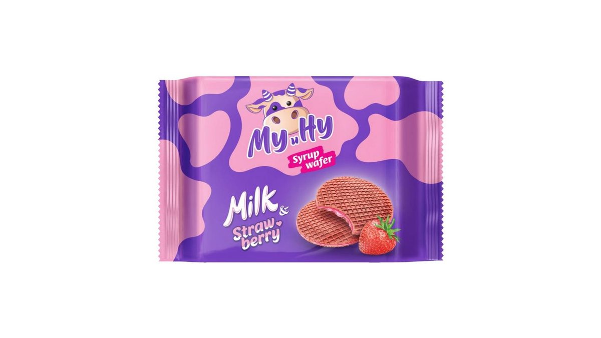 Вафли МУ И НУ Сиропные С молоком и клубникой 120г