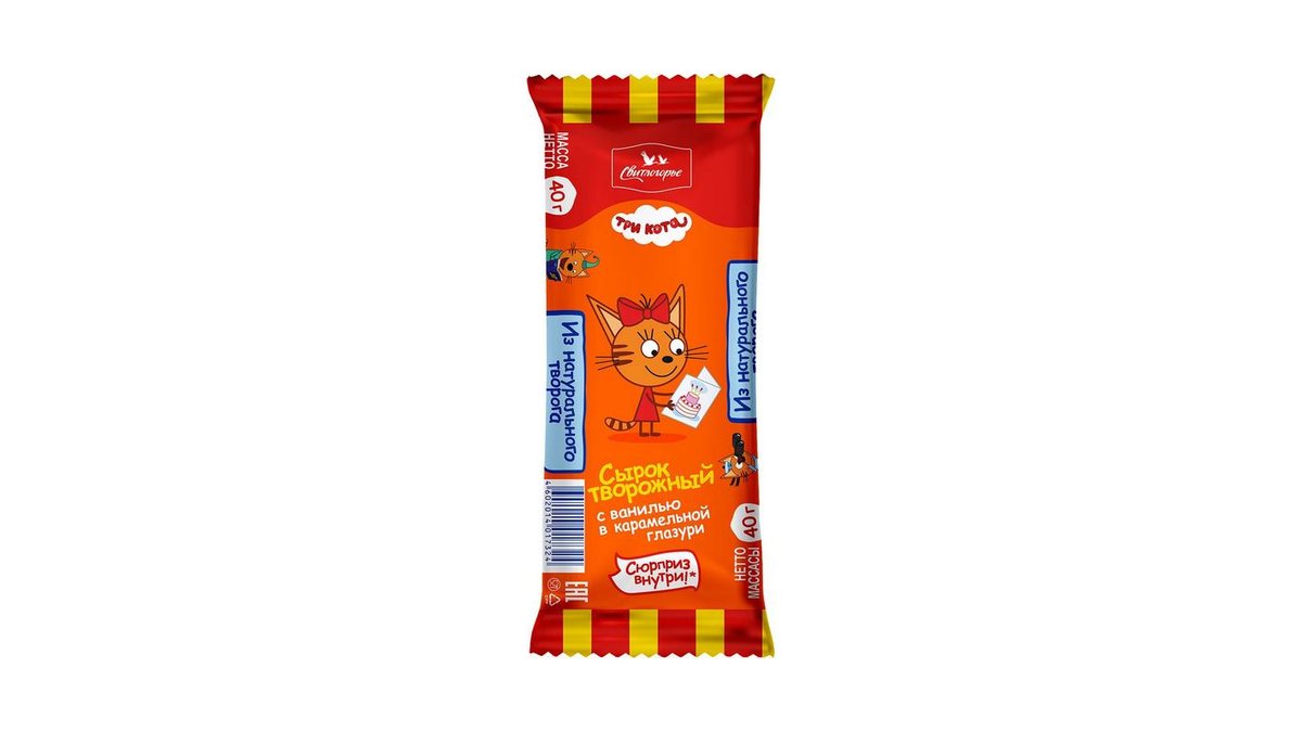 Сырок Три Кота творожный с карамелью 16% 40 г