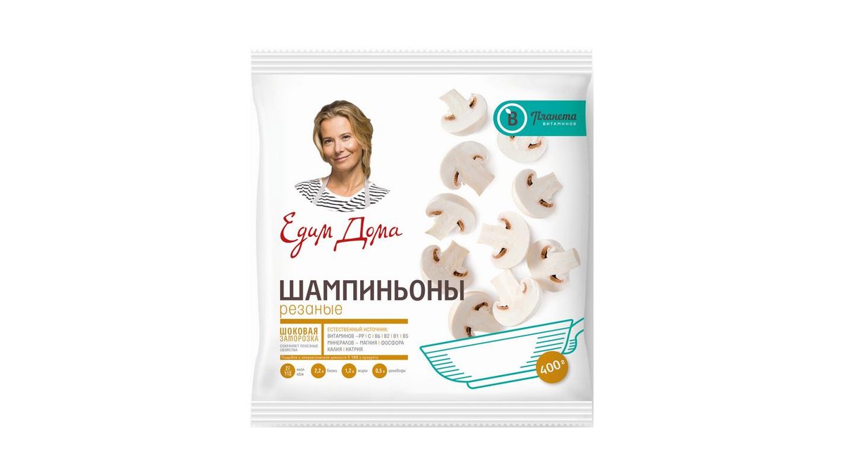 Шампиньоны Планета витаминов резаные 400 г