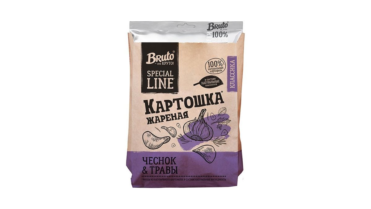 Чипсы Bruto Classic чеснок-травы 120 г