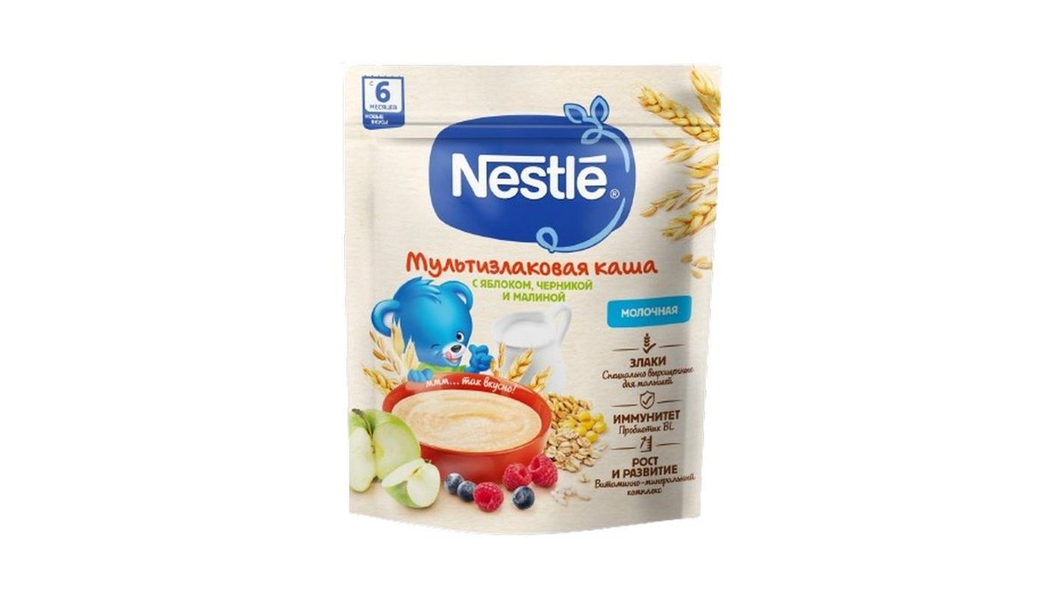 Каша Nestlé мультизлаковая молочная черника-малина 200 г