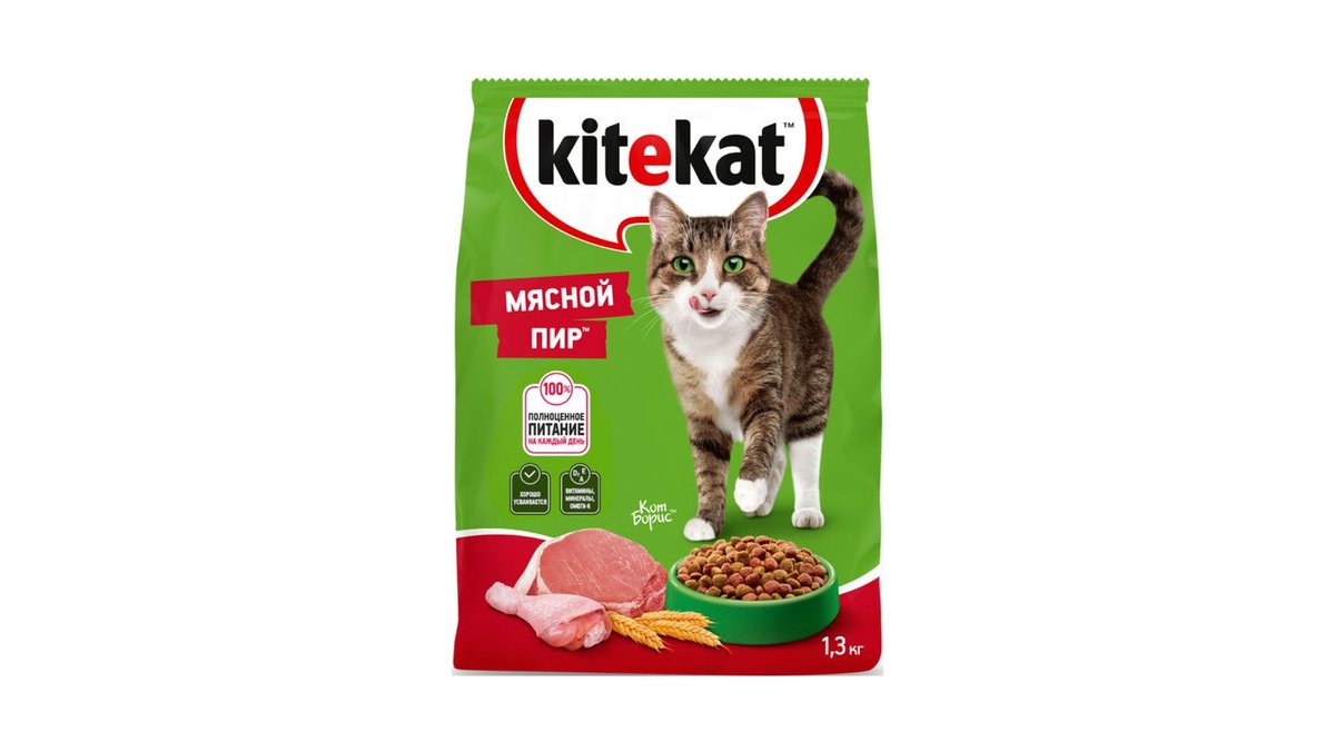 Корм для кошек Kitekat Мясной пир 1,3 кг