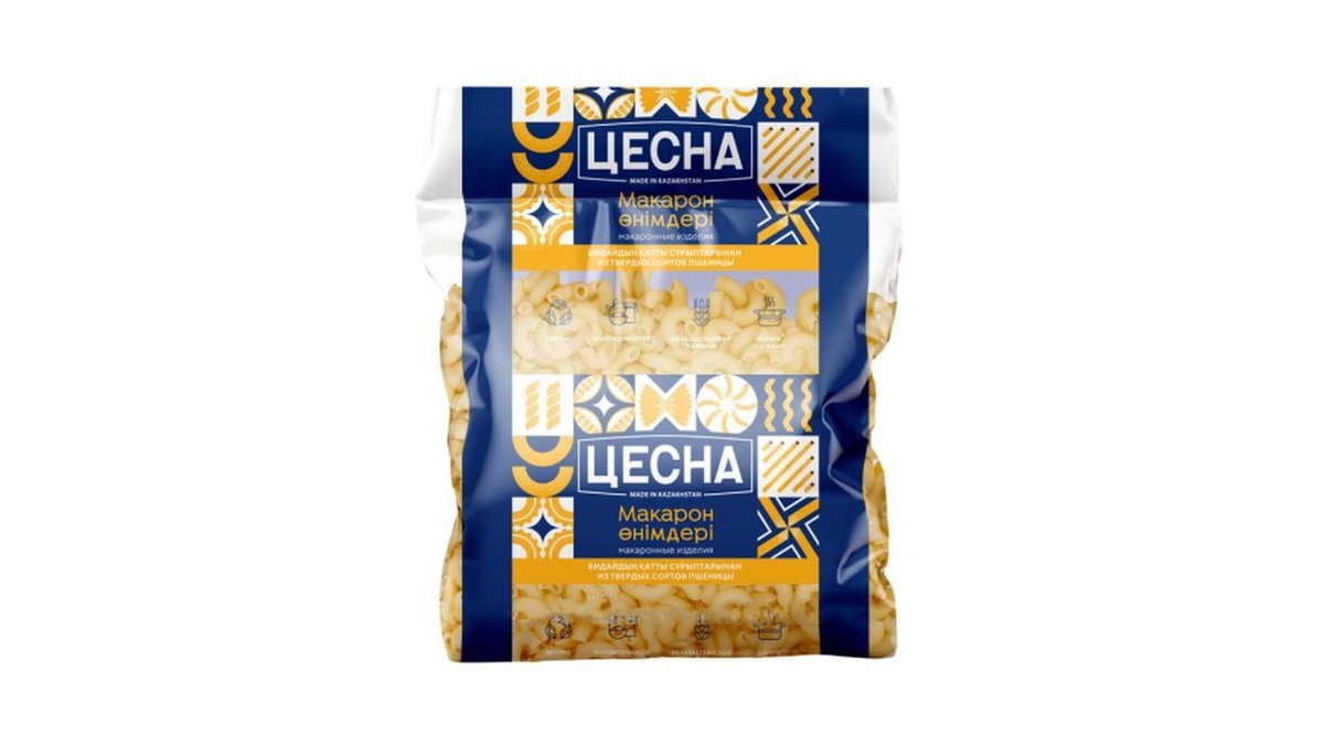 Макароны Цесна рожки рифленые 6 мм 1,6 кг