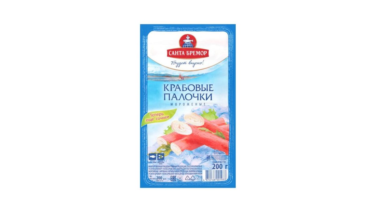 Крабовые палочки Санта Бремор Классические замороженные 200 г
