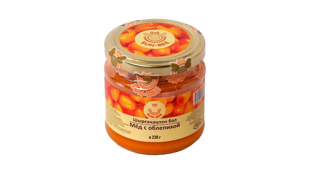 Мед Sun bee altai алтайский с облепихой ст/бан 230 г