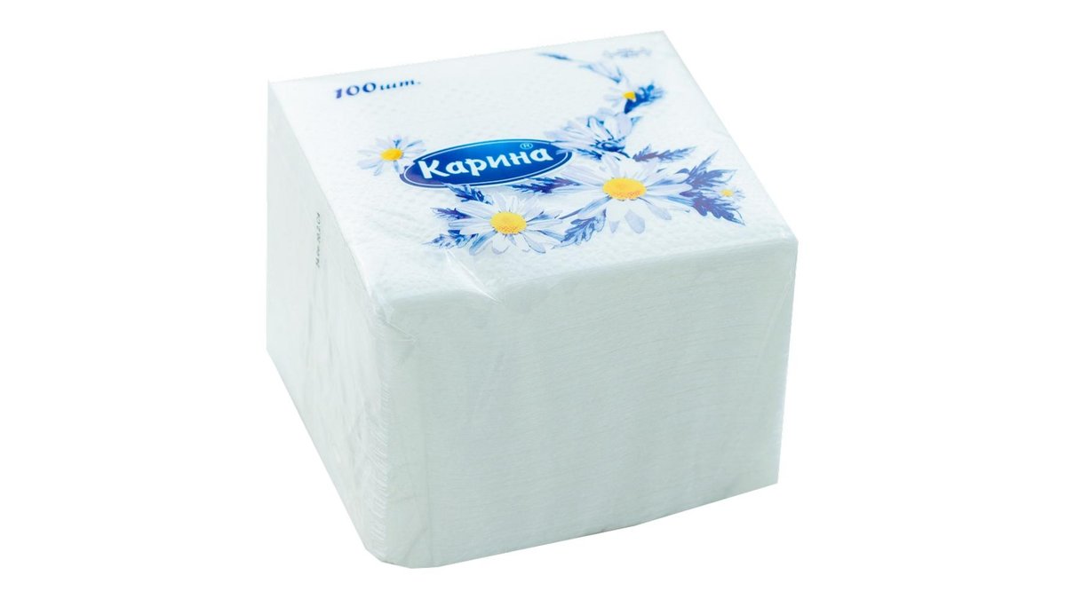 Салфетки бумажные Карина Белые 100 шт